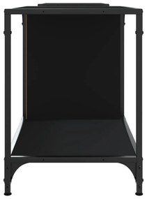 fekete szerelt fa TV-szekrény 203 x 37 x 50 cm