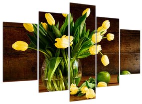Sárga tulipánok a vázában (150x105 cm)