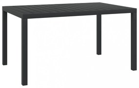 fekete alumínium és WPC kerti asztal 150 x 90 x 74 cm