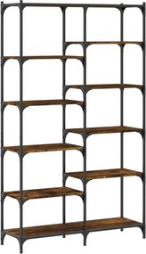vidaXL füstös tölgy szerelt fa és vas könyvespolc 100 x 32 x 170 cm