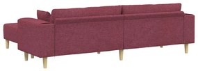 Szövet kanapé párnával 3 pcs Bordó 208 cm szövet