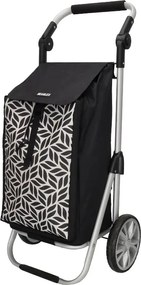 Fehér-fekete állítható bevásárlókocsi kerekeken "Hercules"