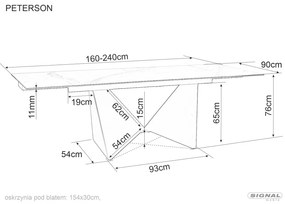 Peterson bővíthető étkezőasztal 160-240 cm