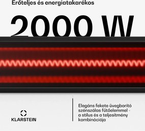 Klarstein Phantom infravörös fali fűtőtest | 2000 W | 15 m² | Erőteljes és vékony | 84 cm x 10 cm