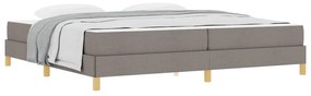 Boxrugós ágy Taupe és Barna 200 x 200 cm Textil és mérnöki fa