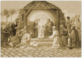 Poszterek 100x70 Szépia színű jászol