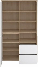 Vitrin, hickory tölgy/extra magasfényű fehér, NEXT 50317