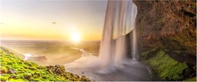 Kép - Seljalandsfoss a barlang mögül (120x50 cm)