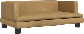 vidaXL barna bársony gyerekkanapé 80 x 45 x 30 cm