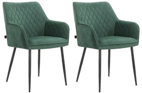 Zöld kárpitozott étkezőfotel szett 2 db-os Elvira – Støraa