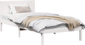vidaXL Ágykeret Fehér 90 x 200 cm Tömör fenyőfa