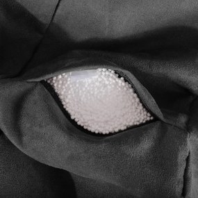 EMI gömb formájú fekete velúr babzsákfotel