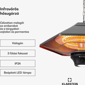 Blumfeldt Heat Hexa, infravörös hősugárzó, 800/1200 W, halogén, IP34, LED, bronz