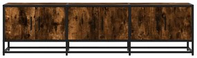 füstös tölgy színű szerelt fa és fém TV-szekrény 150x35x41 cm