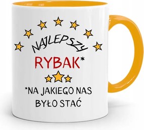 Sárga Horgász Bögre A Legjobb Halász fényképes nyomtatással