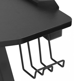 fekete Y-lábú LED-es gamer asztal 110 x 60 x 75 cm