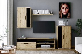 Benson 4 részes nappali szett kézműves tölgy, fekete