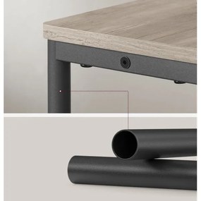 Oldalsó asztal beépített konnektorral és USB-portokkal ROD barna/fekete