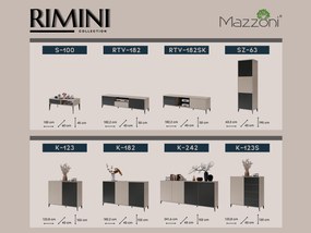MAZZONI Gold Medal 2024 RIMINI K-242 Beige/Fekete Matt Komód - MODERN KOMÓD BORDÁZOTT ELŐLAPOKKAL