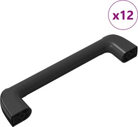 vidaXL Fogantyú 12 pcs Fekete 380 x 34 x 85 mm Alumínium és PP