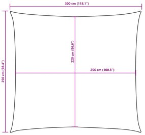 bézs téglalap alakú oxford-szövet napvitorla 2,5 x 3 m