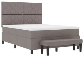 Boxspring Ágy Matraccal és Pad Taupe 140x200 cm Szövet