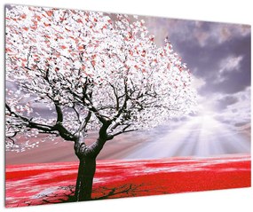 Piros fa kép (90x60 cm)