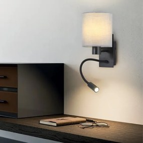 Brilagi - LED Rugalmas fali lámpa NUBILA 1xE27/25W/230V + LED/3W fekete/szürke