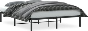 vidaXL fekete fém ágykeret 150 x 200 cm