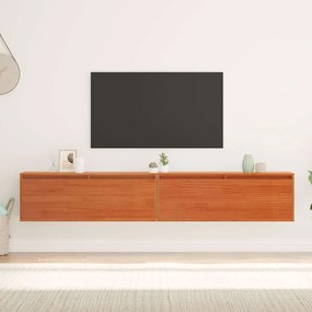 Fali Szekrények 2 pcs Viaszbarna 100 x 30 x 35 cm Tömör fenyőfa