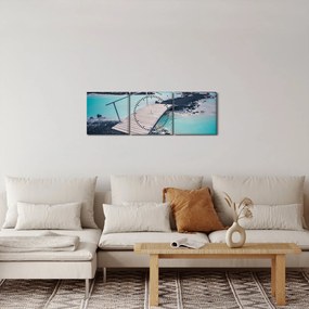 Egy fahíd képe (órával) (90x30 cm)