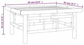 vidaXL bambusz kerti asztal 65 x 55 x 30 cm