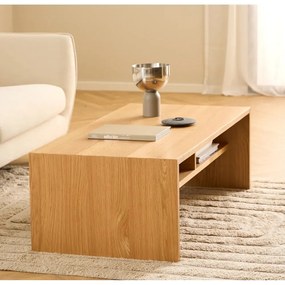 Natúr színű dohányzóasztal tölgyfa dekorral 60x120 cm Arlon – Actona