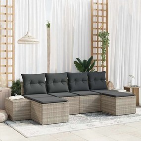 Kerti Kanapé Szett 6 pcs Világosszürke 184 x 62 x 85 cm