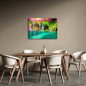 Kép - vízesés, Plitvicei-tavak, Horvátország (70x50 cm)
