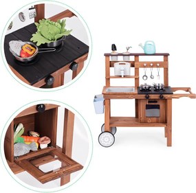 Fa kültéri gyerekkonyha kiegészítőkkel