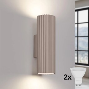 Brilagi - LED fali lámpatest CRESTO 2xGU10/10W/230V 20 cm taupe