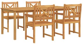 vidaXL Kert étkező szett 5 pcs Barna Tömör Akácfa