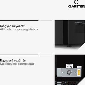 Klarstein IceAge 88, fagyasztó, 88 l, E energiahatékonysági osztály, 2 emelet, termosztát, üveg elülső részlap
