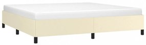 vidaXL krémszínű műbőr ágykeret 200x200 cm