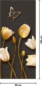Fotótapéta ajtóra - Tulipánok, absztrakt (95x205cm)
