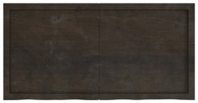 sötétbarna kezelt tömör tölgyfa asztallap 120x60x(2-4) cm
