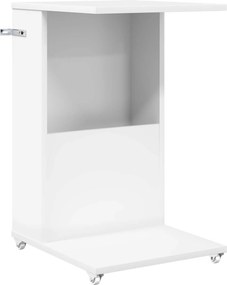 vidaXL Oldal asztal kerékkel Fehér 40 x 35 x 60 cm Faanyag
