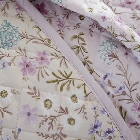 Levendula színű-bézs pamut steppelt ágytakaró 220x230 cm Ditsy Floral – Bianca