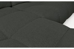 ALMADA kárpitozott, ágyazható L-alakú sarokgarnitúra tárolóhellyel, balos kivitel — antracit