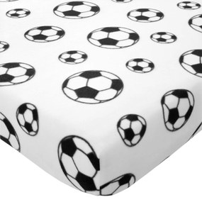 Fehér gumis fleece gyerek lepedő babaágyhoz 70x140 cm Football – Catherine Lansfield