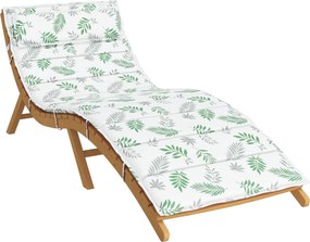 vidaXL Napozó Fekvőpárna Fehér és zöld 178 x 60 x 4 cm Oxford szövet