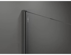 Mexen Kioto+, Walk-In zuhany paraván polccal és akasztóval 80 x 200 cm, 8 mm-es üveg bordás mintával, grafit profil, 800-080-121-66-09