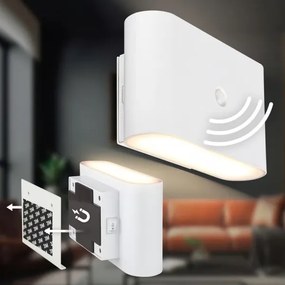 Briloner 3878016 - Újratölthető LED fali lámpa érzékelővel CHAT LED/3W/5V 2000 mAh fehér