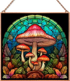 Gomba díszüveg üvegkép, falikép